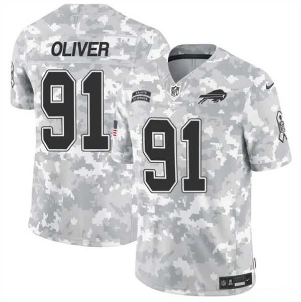 Men%27s Buffalo Bills #91 Ed Oliver 2024 F.U.S.E. Arctic Camo Salute to Service Limited Stitched Jersey Dzhi->chicago bears->NFL Jersey